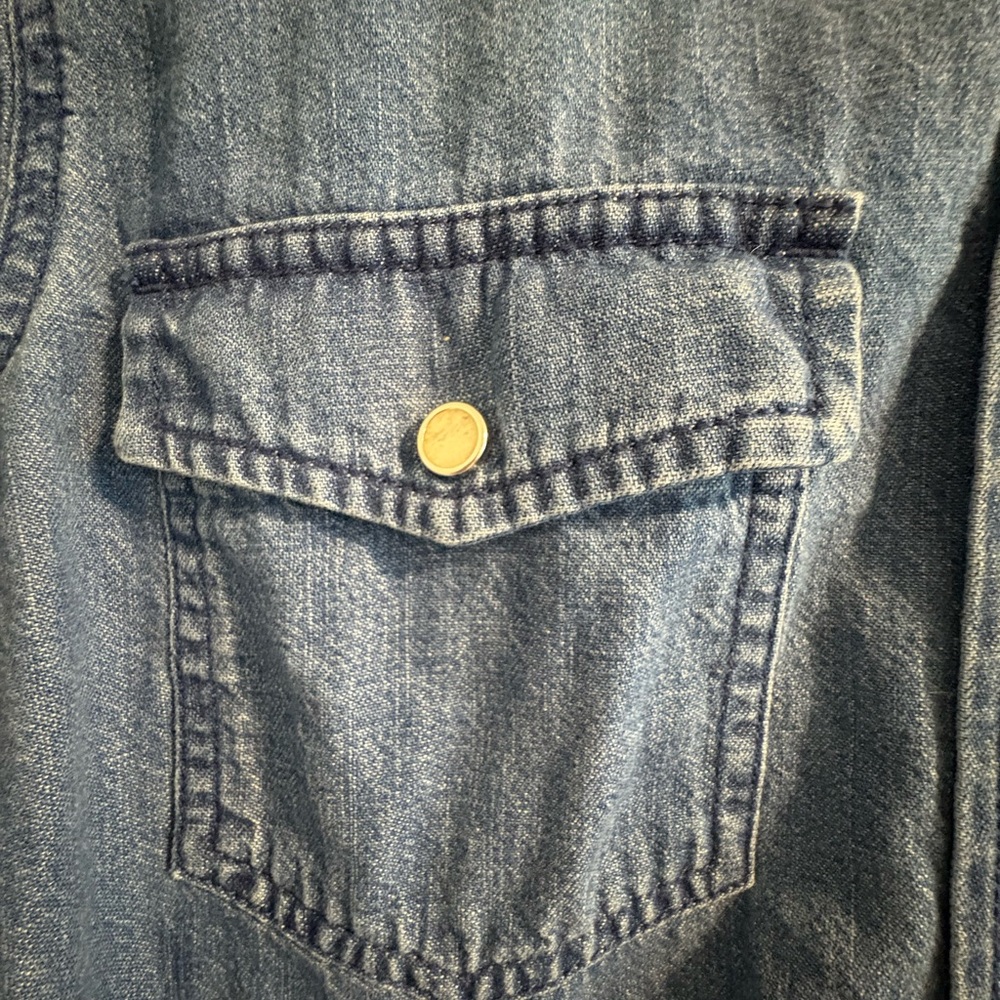 J. Crew Blue Denim Button-Down Shirt - Picture 3 of 5